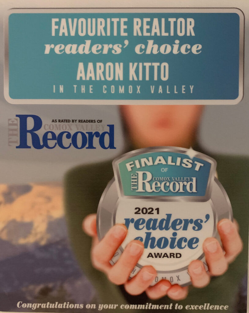 2021 Reader Choice Aaron Kitto Realtor of the year